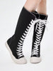 ROMWE Kawaii Women's Corns Lace-Up Design Fashionable Over-The-Knee Boots, Versatile For Daily Wear Valentine's Day Y2K 2000s Style